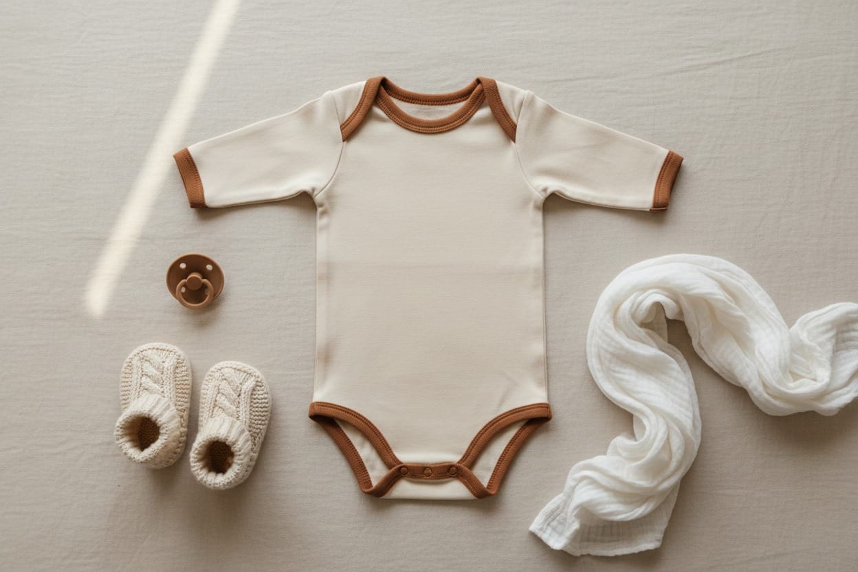 Foto body manga larga encima de una mesa con unos complementos alrededor