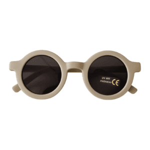 Gafas de sol infantiles UV400 redondas en color taupe