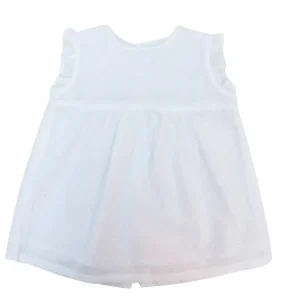 Vestido plumeti blanco visto por delante