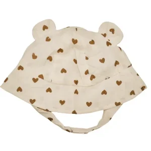 Gorro de muselina Bebé diseño con orejas y corazones