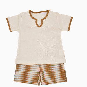 Pijama de verano para bebé de 2 piezas visto desde el frente