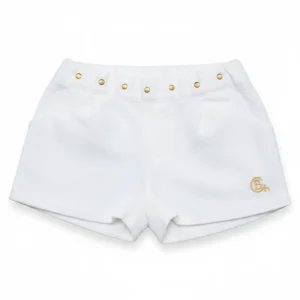 Pantalón pinocho de la colección Oxford de Chocolat Baby color blanco con detalles en dorado.