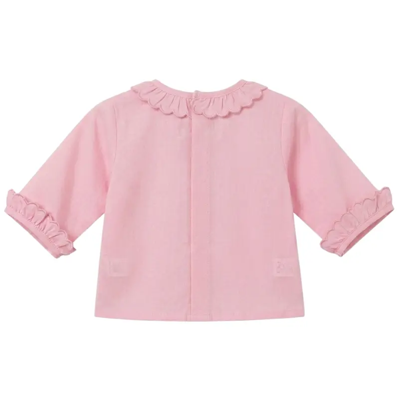 Camisa bebé de batista rosa 100% algodón,
