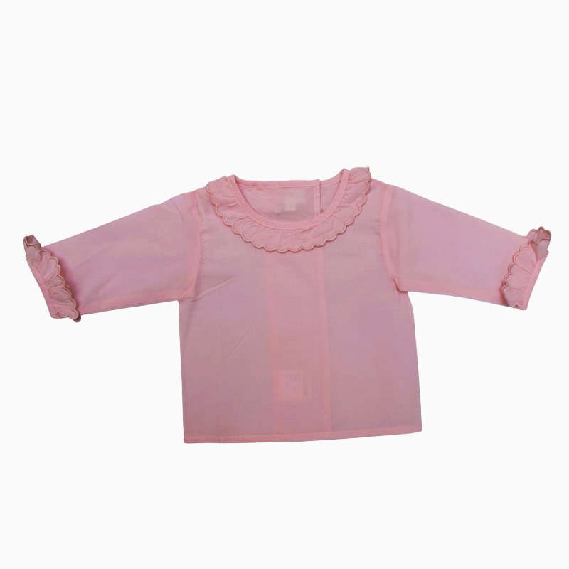 Camisa bebé de batista rosa 100% algodón,
