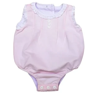 Enterizo plisado rosa de la marca Chocolat baby talla 3 meses