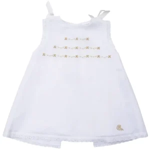 Vestido bebé cambridge dorado visto por delante