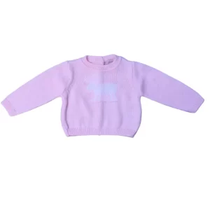 Jersey rosa de punto con dibujo de reno blanco para bebé Chocolat Baby