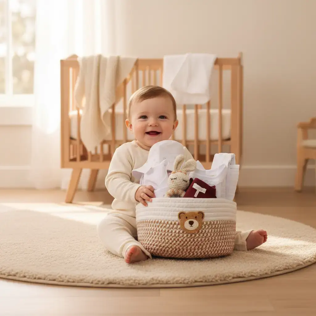 bebé-alfombra-cesta-regalo